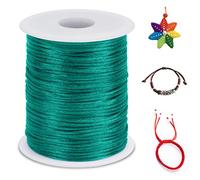 LEREATI 2.5mm Fil Nylon pour Bracelet Perle 100m Cordon Bracelet Macramé Fil de Jade, Cordon Satin pour Arts Créatifs, Bijoux, Décorations (Vert Automne)