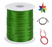 LEREATI 2mm Fil Nylon pour Bracelet Perle 100m Cordon Bracelet Macramé Fil de Jade, Cordon Satin pour Arts Créatifs, Bijoux, Décorations (Vert Eau)