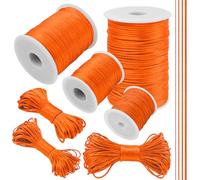 LEREATI 2mm Fil Nylon pour Bracelet Perle 20m Cordon Collier Ficelle Nylon Tressé Corde Macramé, Fil de Nylon pour Perles, Bracelet, Bijoux, Bricolage (Jaune Orangé)