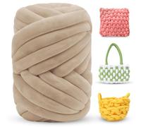 LEREATI 500g Grosse Laine à Tricoter à la Main Pelote Laine Grosse Maille Fil de Coton de Remplissage Tubulaire Chunky Yarn Fil Crochet 2cm, Fil Coton pour Crochet Sac Tapis Chapeaux Lit pour Animaux