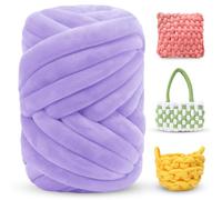 LEREATI 500g Grosse Laine à Tricoter à la Main Pelote Laine Grosse Maille Fil de Coton de Remplissage Tubulaire Chunky Yarn Fil Crochet 2cm, Fil Coton pour Crochet Sac Tapis Chapeaux Lit pour Animaux