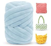 LEREATI 500g Grosse Laine à Tricoter à la Main Pelote Laine Grosse Maille Fil de Coton de Remplissage Tubulaire Chunky Yarn Fil Crochet 2cm, Fil Coton pour Crochet Sac Tapis Chapeaux Lit pour Animaux