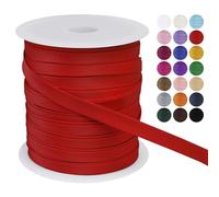 LEREATI Biais de Couture 10mm x 50m Passepoil Couture Ruban Satin, Galon Tapissier Biais Couture Ruban Tissu pour Couture, Banderoles, Passepoils, Vêtements (Rouge)