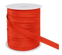 LEREATI Biais de Couture 15mm x 50m Passepoil Couture Ruban Satin, Galon Tapissier Biais Couture Ruban Tissu pour Couture, Banderoles, Passepoils, Vêtements (Rouge Orangé)