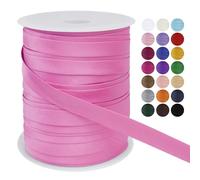 LEREATI Biais de Couture 15mm x 50m Passepoil Couture Ruban Satin, Galon Tapissier Biais Couture Ruban Tissu pour Couture, Banderoles, Passepoils, Vêtements (Rose)