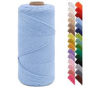 LEREATI Corde Macramé 2mm x 150m Fil Macramé Ficelle de Coton pour Crocheter, Artisanat, Rideau, Bricolage, Décoration (Bleu Ciel)