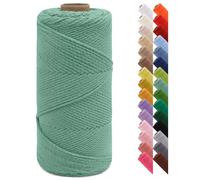 LEREATI Corde Macramé 2mm x 150m Fil Macramé Fil de Coton Ficelle Macramé pour Crocheter, Artisanat, Rideau, Bricolage, Décoration (Vert Matcha)