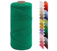 LEREATI Corde Macramé 2mm x 150m Fil Macramé Fil de Coton Ficelle Macramé pour Crocheter, Artisanat, Rideau, Bricolage, Décoration (Vert Noël)