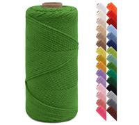 LEREATI Corde Macramé 2mm x 150m Fil Macramé Fil de Coton Ficelle Macramé pour Crocheter, Artisanat, Rideau, Bricolage, Décoration (Vert Armée)