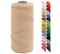 LEREATI Corde Macramé 2mm x 150m Fil Macramé Fil de Coton Ficelle Macramé pour Crocheter, Artisanat, Rideau, Bricolage, Décoration (Abricot)