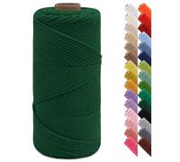 LEREATI Corde Macramé 2mm x 150m Fil Macramé Fil de Coton Ficelle Macramé pour Crocheter, Artisanat, Rideau, Bricolage, Décoration (Vert Foncé)