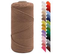 LEREATI Corde Macramé 2mm x 150m Fil Macramé Fil de Coton Ficelle Macramé pour Crocheter, Artisanat, Rideau, Bricolage, Décoration (Café Crème)