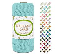 LEREATI Corde Macramé 3mm x 100m, Fil Macramé 3mm Ficelle Macramé Cordon Coton, 4-Ply Fil de Coton pour Tenture Murale, Rideau, Tapisserie, Décoration de Chambre à Coucher et Mariage (Bleu Clair)