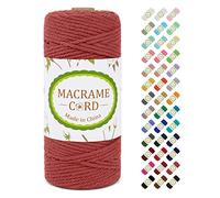LEREATI Corde Macramé 3mm x 100m, Fil Macramé 3mm Ficelle Macramé Cordon Coton, 4-Ply Fil de Coton pour Tenture Murale, Rideau, Tapisserie, Décoration de Chambre à Coucher et Mariage (Rouge Corail)