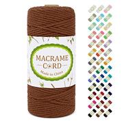 LEREATI Corde Macramé 3mm x 100m, Fil Macramé 3mm Ficelle Macramé Cordon Coton, 4-Ply Fil de Coton pour Tenture Murale, Rideau, Tapisserie, Décoration de Chambre à Coucher et Mariage (Caramel)