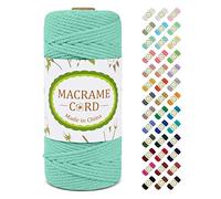 LEREATI Corde Macramé 3mm x 100m, Fil Macramé 3mm Ficelle Macramé Cordon Coton, 4-Ply Fil de Coton pour Tenture Murale, Rideau, Tapisserie, Décoration de Chambre à Coucher et Mariage (Vert Menthe)
