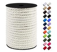 LEREATI Corde Macramé 8mm, 40m Fil Macramé Ficelle Corde Cordon Coton Naturelle, Grosse Corde Douce pour DIY, Porte Plante Mural, Jardin Décoration, Artisanat (Naturel)