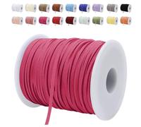LEREATI Cordon Cuir 3mm x 45m Corde en Plat Daim Faux Cordon pour Bracelet, Suédine Cordon pour Les Bracelets, Colliers, Bijoux, Artisanat, Bricolage (Rouge Rosé)