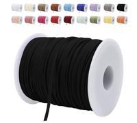 LEREATI Cordon Cuir 3mm x 45m Corde en Plat Daim Faux Cordon pour Bracelet, Suédine Cordon pour Les Bracelets, Colliers, Bijoux, Artisanat, Bricolage (Noir)