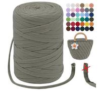 LEREATI Fil à Tricoter 250g Tshirt Yarn 7mm x 100m Fil Crochet Polyester Fil Macramé Fil Épais à Crocheter ou à Tricoter, pour Bricolage Sac, Paniers, Coussin (Abricot Foncé)