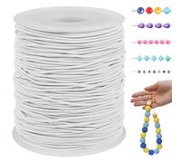 LEREATI Fil Elastique pour Bracelet 1.2mm x 100m Cordon pour Bracelet Élastique Perle Fils Bracelet pour Perles, Bijoux, Collier, Bricolage Artisanat (Blanc)