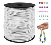 LEREATI Fil Elastique pour Bracelet 1.5mm x 100m Cordon pour Bracelet Élastique Perle Fils Bracelet pour Perles, Bijoux, Collier, Bricolage Artisanat (Blanc)