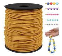 LEREATI Fil Elastique pour Bracelet 1.5mm x 100m Cordon pour Bracelet Élastique Perle Fils Bracelet pour Perles, Bijoux, Collier, Bricolage Artisanat (Jaune)