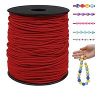 LEREATI Fil Elastique pour Bracelet 1.5mm x 100m Cordon pour Bracelet Élastique Perle Fils Bracelet pour Perles, Bijoux, Collier, Bricolage Artisanat (Rouge)
