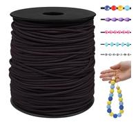 LEREATI Fil Elastique pour Bracelet 1.5mm x 100m Cordon pour Bracelet Élastique Perle Fils Bracelet pour Perles, Bijoux, Collier, Bricolage Artisanat (Noir)