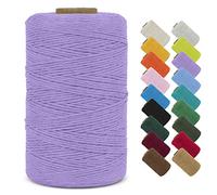 LEREATI Fil Macramé 1mm x 390m Corde Macramé Fil de Coton Naturel Ficelle Macramé Cordon, Cordelette 1mm pour Porte Plante Mural, Rideau, Tressée, DIY Artisanat, Cadeau Décoration (Violet Clair)