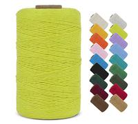 LEREATI Fil Macramé 1mm x 390m Corde Macramé Fil de Coton Naturel Ficelle Macramé Cordon, Cordelette 1mm pour Porte Plante Mural, Rideau, Tressée, DIY Artisanat, Cadeau Décoration (Fruit Vert)