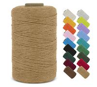 LEREATI Fil Macramé 1mm x 390m Corde Macramé Fil de Coton Naturel Ficelle Macramé Cordon, Cordelette 1mm pour Porte Plante Mural, Rideau, Tressée, DIY Artisanat, Cadeau Décoration (Café)