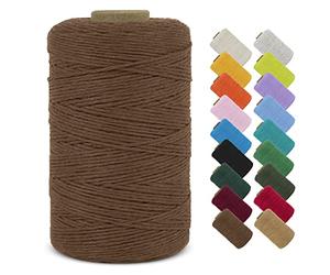 LEREATI Fil Macramé 1mm x 390m Corde Macramé Fil de Coton Naturel Ficelle Macramé Cordon, Cordelette 1mm pour Porte Plante Mural, Rideau, Tressée, DIY Artisanat, Cadeau Décoration (Marron)