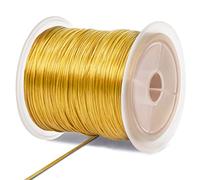 LEREATI Fil Nylon Elastique pour Bracelet, 0,7mm x 50m Cordon Bracelet Coulissant Fil Bracelet Perle, Fil Élastique pour Bracelet, Collier, Fabrication de Bijoux, Artisanat (Doré)