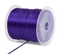 LEREATI Fil Nylon Elastique pour Bracelet, 0,7mm x 50m Cordon Bracelet Coulissant Fil Bracelet Perle, Fil Élastique pour Bracelet, Collier, Fabrication de Bijoux, Artisanat (Violet Foncé)