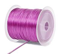 LEREATI Fil Nylon Elastique pour Bracelet, 0,7mm x 50m Cordon Bracelet Coulissant Fil Bracelet Perle, Fil Élastique pour Bracelet, Collier, Fabrication de Bijoux, Artisanat (Rose Rouge)