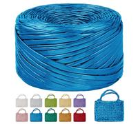 LEREATI Fil Tee Shirt pour Crochet, 100g/30m Tshirt Yarn Simple Face Fil Crochet pour Sac, Tissu Métallique Polyester pour Trapilho à Crocheter Sac Paniers Bricolage (Bleu Azur Brillant)