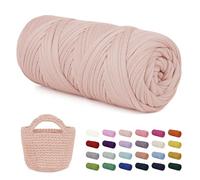 LEREATI Tshirt Yarn 200g Fil Tee Shirt pour Crochet Fil Polyester pour Sac au Crochet, Chunky Yarn pour Trapilho à Crocheter Panier, Tapis, Bricolage, Artisanat (Rose Chair)