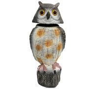 Lereau de hibou, secoue réaliste de la chouette qui effraye les oiseaux avec une tête pivotante à 360 ° Pe.