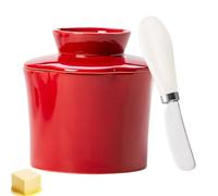 Lergas Cloche à beurre en céramique avec refroidissement à eau, beurrier français pour beurre frais tartinable, refroidisseur de beurre 150 g, avec couvercle (C)