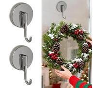 Lergas Crochet à ventouse - Forte adhérence - Ventouses avec crochets - Suspension pour couronne de porte, guirlande lumineuse - Crochet de fenêtre pour porte d'entrée, douche et décoration de Noël (A