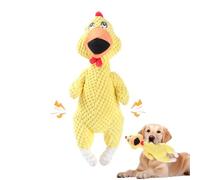 Lergas Jouet pour chien indestructible 2025 - Jouet en peluche pour chien - Jouet interactif indestructible pour chien - Anti-stress - Jouet couineur pour chien - Jouet pour mâcher agressif (jaune)