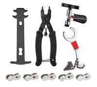 Lergas Kit de réparation de chaîne de vélo avec dérive-chaîne, pince pour chaîne de vélo, jauge de chaîne, outil précis pour chaîne de vélo 6 à 12 vitesses