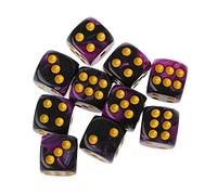 Lergo Lot de 10 dés à 6 côtés - 12 mm - Transparent - Cubes - Coins ronds - Portables - Pour jeux de table