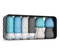 Lericttor 100/50 ml Flacons de Voyage en Silicone avec étiquette, Lot de 8 Contenant Flacon Voyage avec Trousse de Toilette, Bottiglie da Viaggio Rechargeable pour Shampooing Conditionneur Crèmes