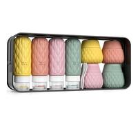 Lericttor 100/50 ml Flacons de Voyage en Silicone avec étiquette, Lot de 8 Contenant Flacon Voyage avec Trousse de Toilette, Bottiglie da Viaggio Rechargeable pour Shampooing Conditionneur Crèmes