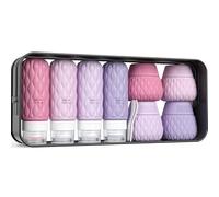 Lericttor 100/50 ml Flacons de Voyage en Silicone avec étiquette, Lot de 8 Contenant Flacon Voyage avec Trousse de Toilette, Bottiglie da Viaggio Rechargeable pour Shampooing Conditionneur Crèmes