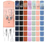 Leriton Ensemble de manucure professionnel de 70 pièces en vrac, coupe-ongles, kit pédicure en acier inoxydable avec étui de voyage, multicolore, kit de toilettage portable, cadeaux pour homme et