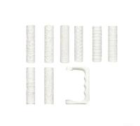 Leriton Lot de 9 rouleaux de texture pour travaux manuels et construction de terrain avec poignée ergonomique et textures variées Outil en plastique blanc