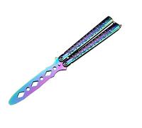 Lerkely Couteau Papillon Arc-en-Ciel pour l'Entraînement et la Pratique - Adapté aux Débutants